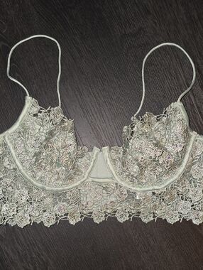 For Love and Lemons Sage Floral Lace Underwire Bralette